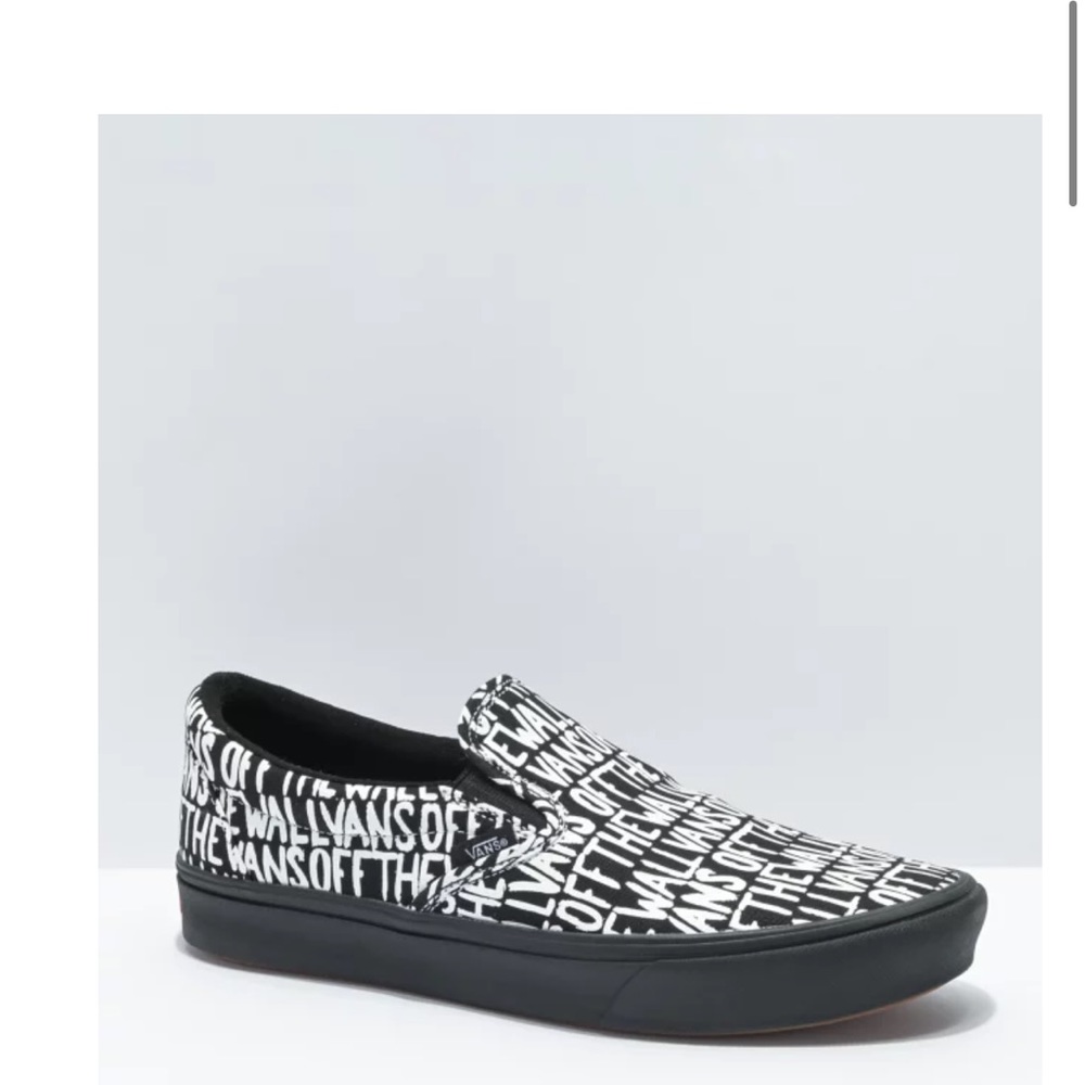 Vans halloween black and white slip on